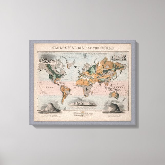 Geologische Karte der Welt Leinwanddruck (Vorderseite)