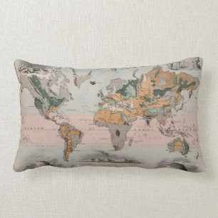 Geologische Karte der Welt Lendenkissen