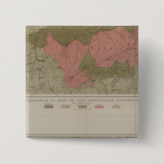 Geologische Karte des Bezirks Knoxville Button (Vorderseite)