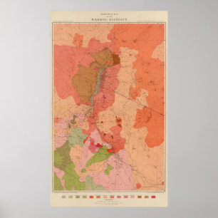 Geologische Karte des Bezirks Washoe Poster