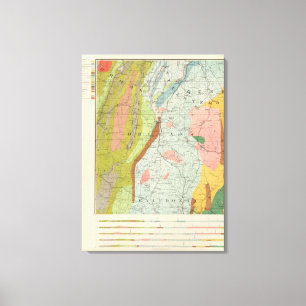 Geologische Karte des New Hampshire Leinwanddruck