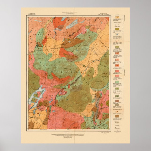Geologische Karte des Placio-Sees - 1914 Poster (Vorne)