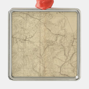 Geologische Karte, die den SüdWestern-Teil zeigt Silbernes Ornament