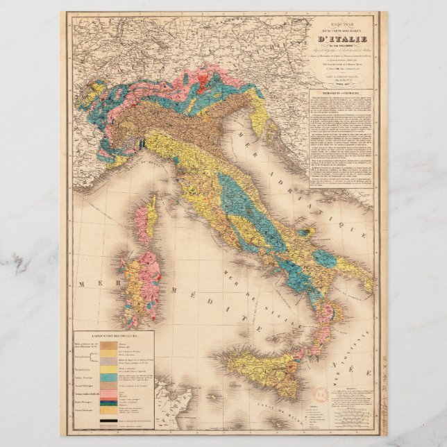 Geologische Karte Italiens von H. de Collegno (184 (Vorderseite)