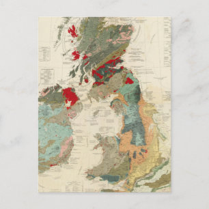 Geologische Karte, paläontologisch Postkarte