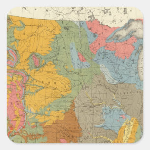 Geologische Karte US Quadratischer Aufkleber