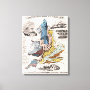 Geologische Karte von England Leinwanddruck