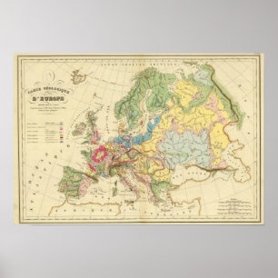 Geologische Karte von Europa Poster