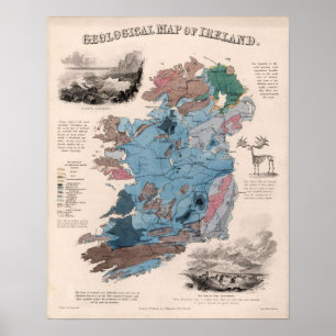 Geologische Karte von Irland Poster