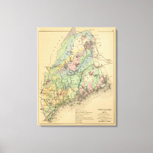Geologische Karte von Maine Leinwanddruck