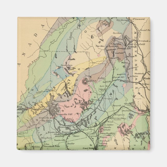 Geologische Karte von Maine Magnet (Vorne)