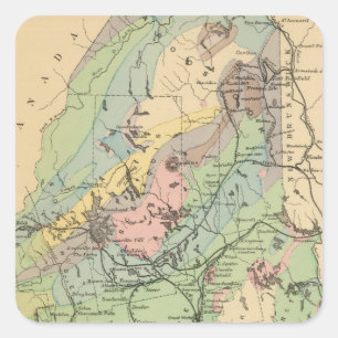 Geologische Karte von Maine Quadratischer Aufkleber