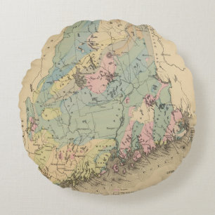 Geologische Karte von Maine Rundes Kissen
