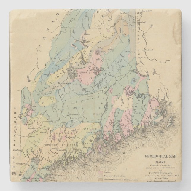 Geologische Karte von Maine Steinuntersetzer (Vorderseite)