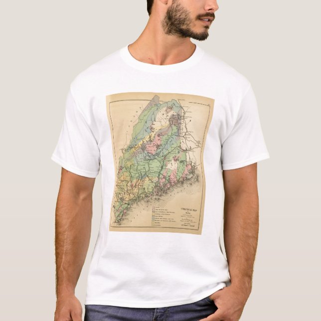 Geologische Karte von Maine T-Shirt (Vorderseite)