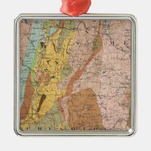 Geologische Karte von New Hampshire 2 Ornament Aus Metall