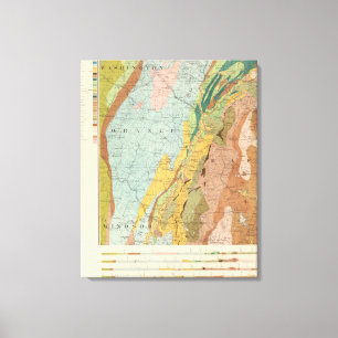 Geologische Karte von New Hampshire 3 Leinwanddruck