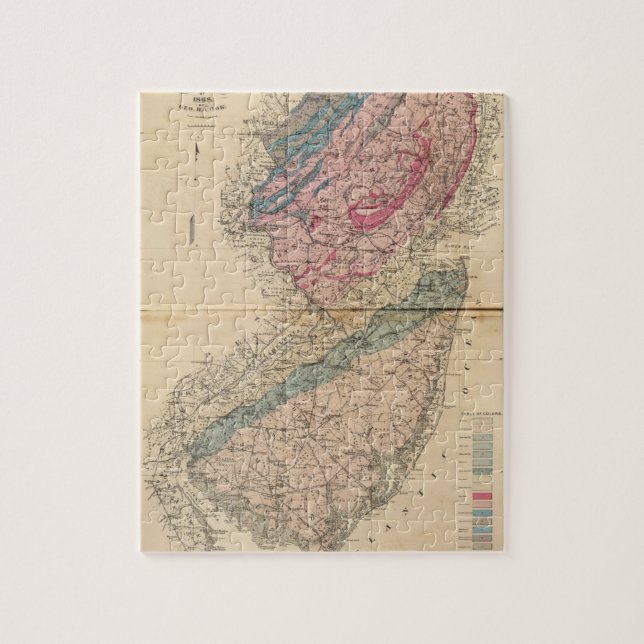 Geologische Karte von New Jersey (Vertikal)