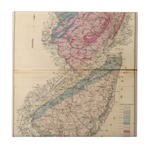 Geologische Karte von New-Jersey Fliese