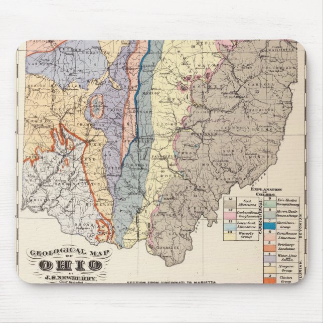Geologische Karte von Ohio Mousepad (Vorne)