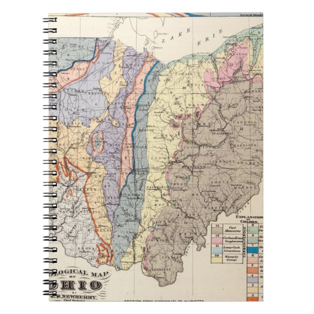 Geologische Karte von Ohio Notizblock (Vorderseite)