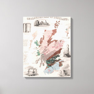 Geologische Karte von Schottland Leinwanddruck