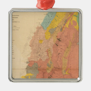 Geologische Karte von Utah Silbernes Ornament