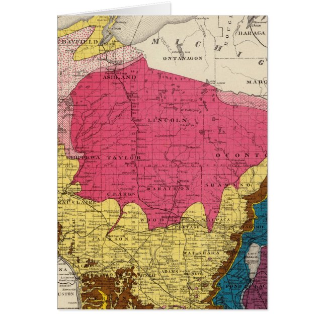 Geologische Karte von Wisconsin (Vorne)