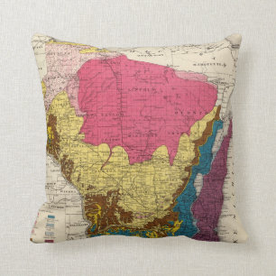 Geologische Karte von Wisconsin Kissen