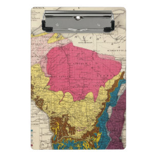 Geologische Karte von Wisconsin Mini Klemmbrett