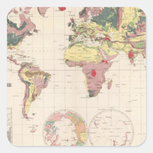 Geologische Struktur des Globus Quadratischer Aufkleber