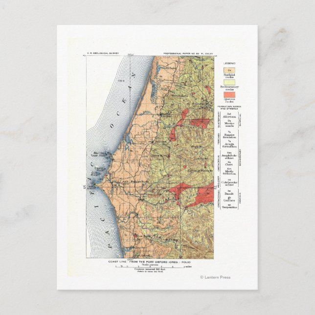Geologische Übersichtskarte der USA Postkarte (Vorderseite)