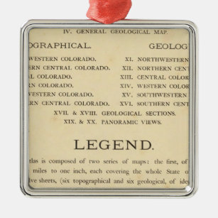 Geologischer und geographischer Atlas von Colorado Ornament Aus Metall