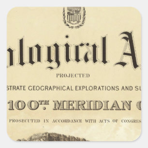 Geologisches Atlas-Titelblatt Quadratischer Aufkleber