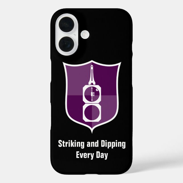 Geologistans Transit Compass Shield Wappen iPhone 16 Hülle (Rückseite)