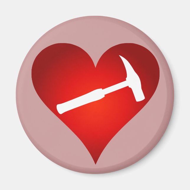 Geologistenherz und Rockhammer Magnet (Vorne)