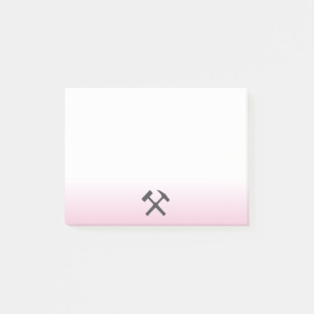 Geologist's Rock Hammer Logo Post-it Klebezettel (Vorderseite)