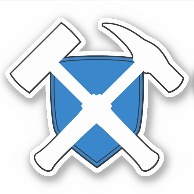 Geologist's Rock Hammer mit Flagge von Schottland Aufkleber (Vorderseite)