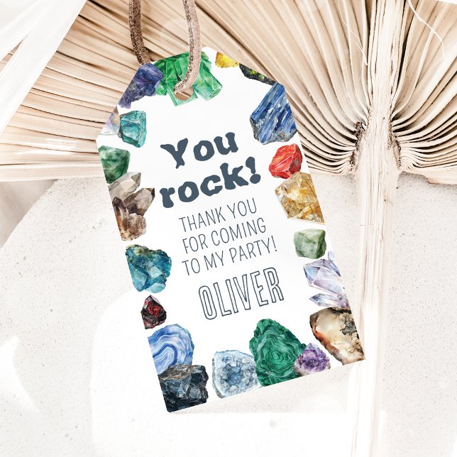 Geology Birthday Rocks Gem Dig Party Vielen Dank Geschenkanhänger (Von Creator hochgeladen)