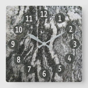 Geology Decorative Feline Rock Texture Quadratische Wanduhr