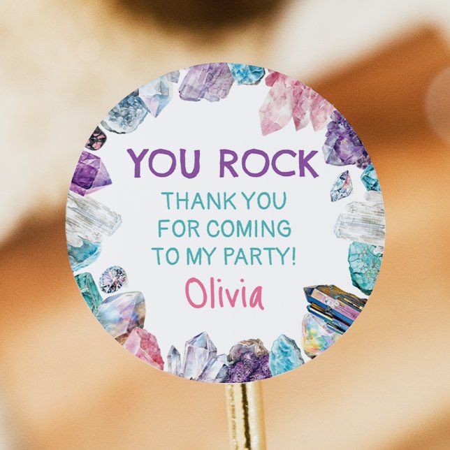 Geology Girl Birthday Rocks Dig Party Stickers (Créateur téléchargé)