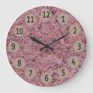 Geology Nature Photo Pink Rock Texture Große Wanduhr
