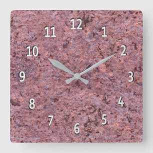 Geology Nature Photo Pink Rock Texture Quadratische Wanduhr