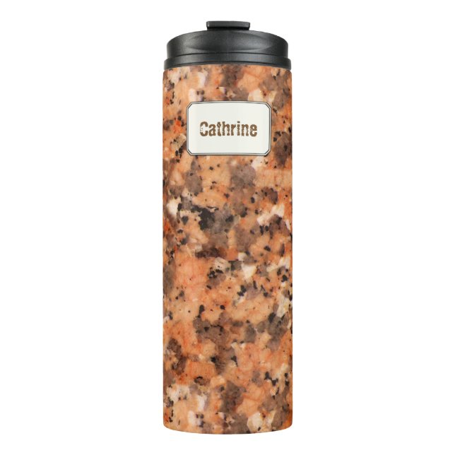 Geology Orange Rock Texture Individuelle Name Thermosbecher (Vorderseite)