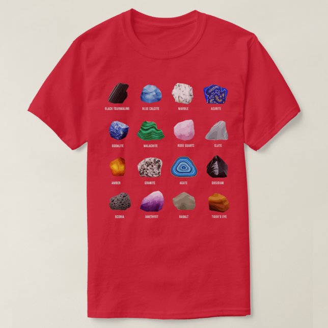 Geology Ores Minerals Edelsteine und Kristalle Roc T-Shirt (Design vorne)