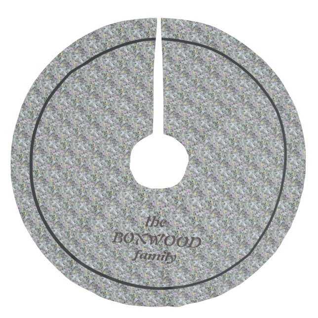 Geology Rock Granite Texture Pastel Dots with Text Polyester Weihnachtsbaumdecke (Vorderseite)