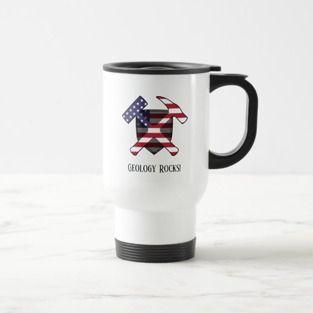 "Geology Rocks", das amerikanische Logo "Crossed H Reisebecher (Rechts)