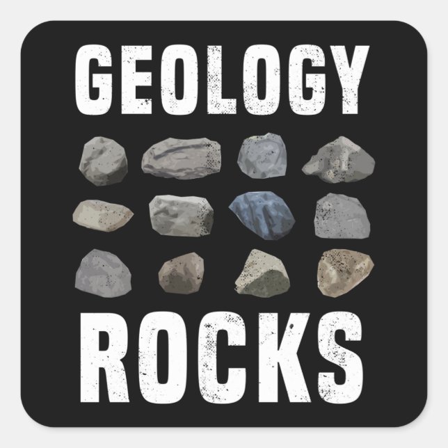 Geology Rocks Mineral Gift für Geologen Quadratischer Aufkleber (Vorderseite)