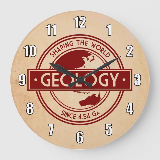 Geology- Shaping the World Logo (Asia/Australia) Große Wanduhr (Vorderseite)