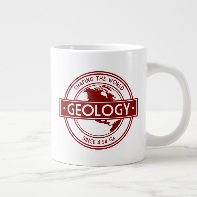 Geology- Shaping the World Logo (North America) Jumbo-Tasse (Rechts)